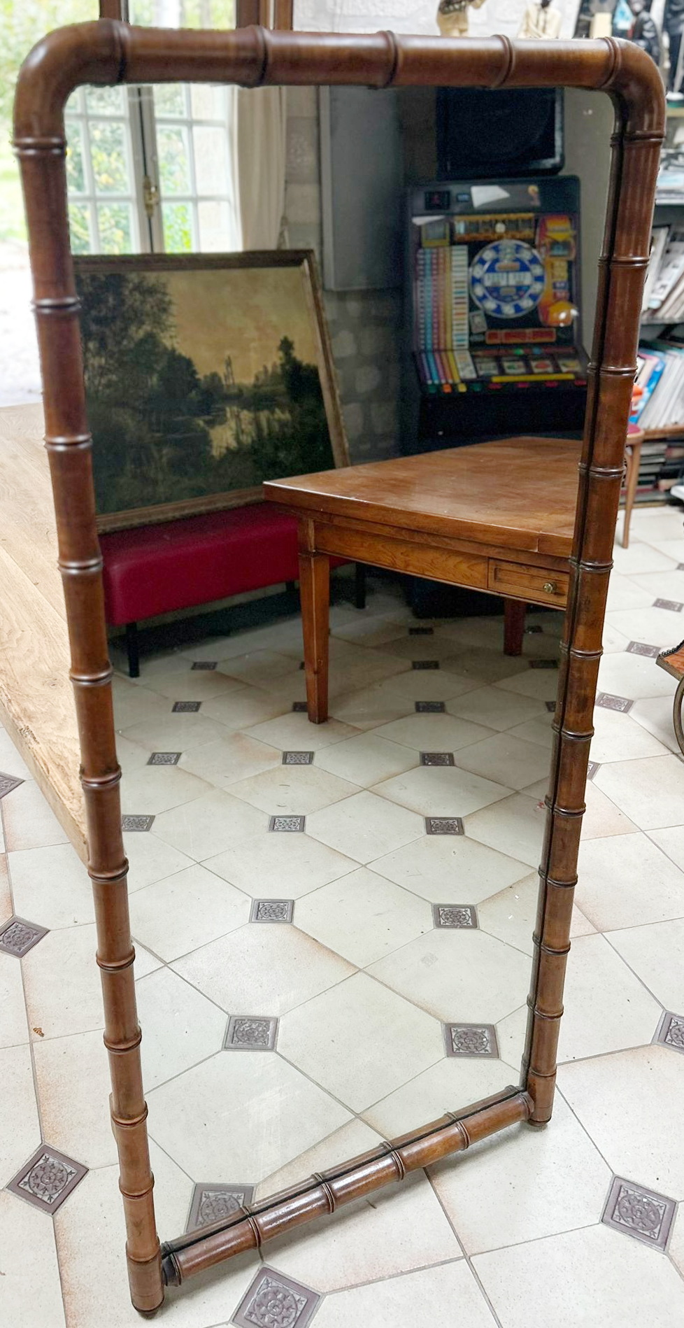 A French Faux Bamboo Mirror